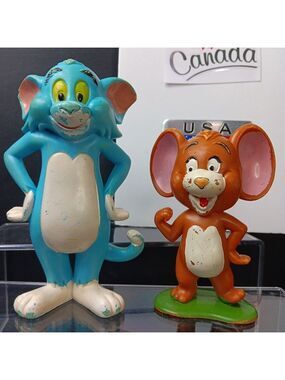 Tom and Jerry Figures Vintage 1973 Marx Figurines Desk Decor Toys
